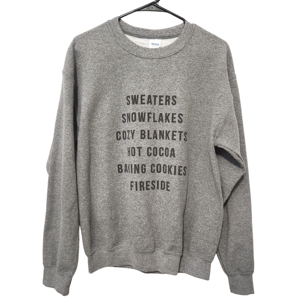 Gray Minimalist Statement Sweater Unisex Size M